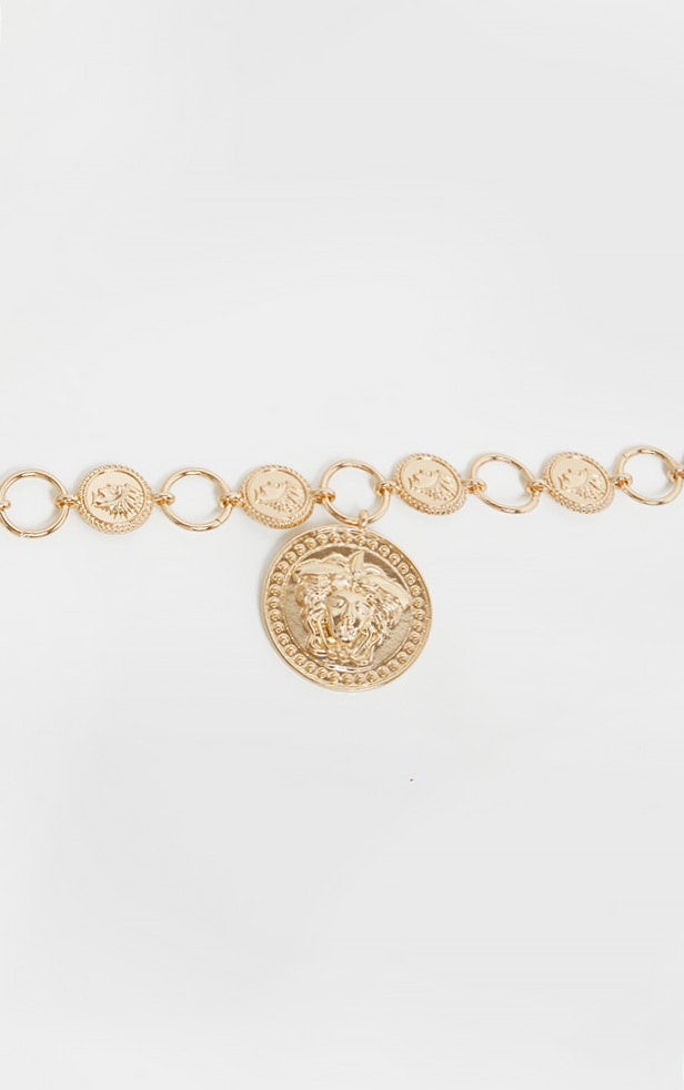 Gold Medusa Coin Chain Belt