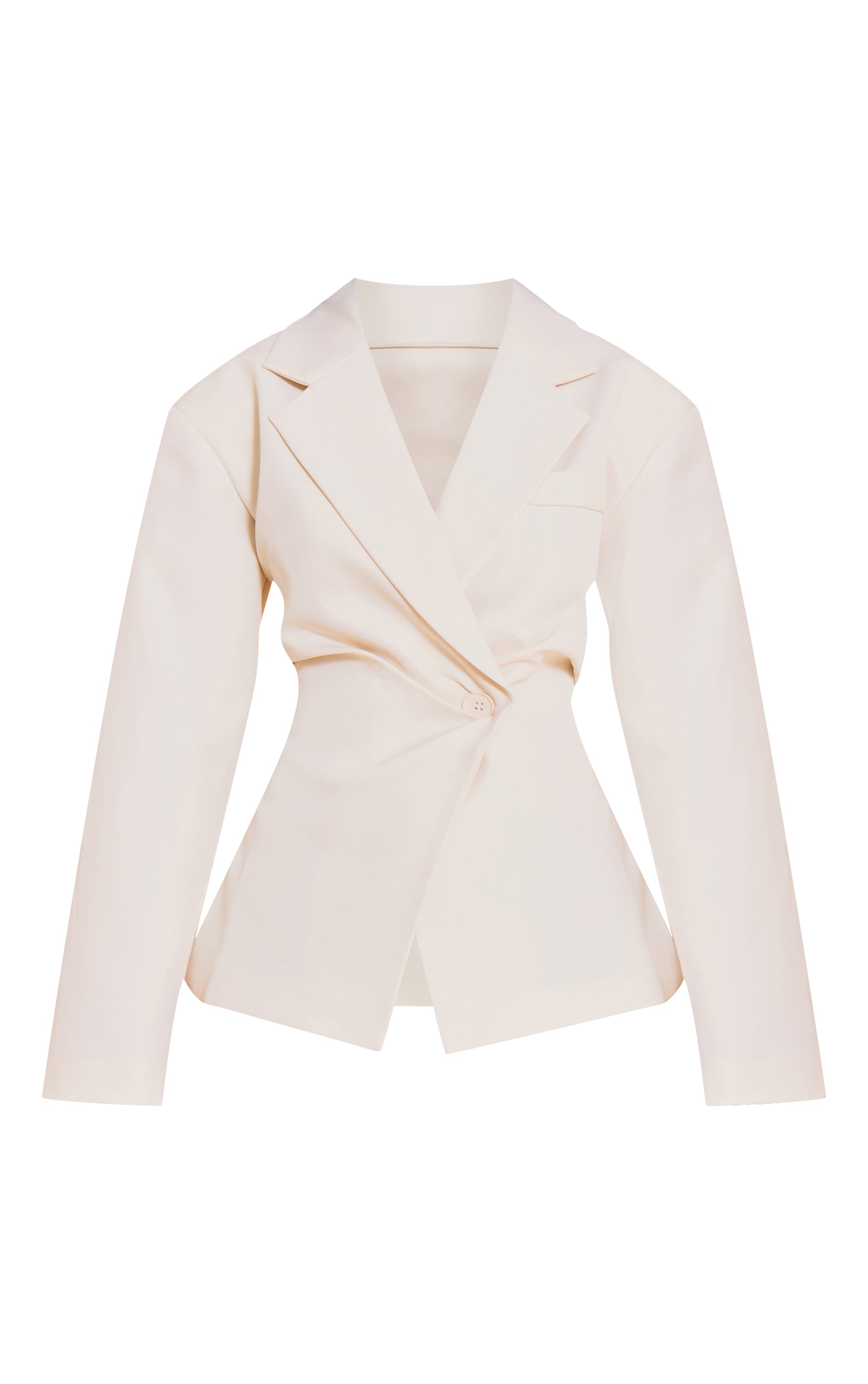 Petite Ecru Tailored Cinched Waist Blazer image 5
