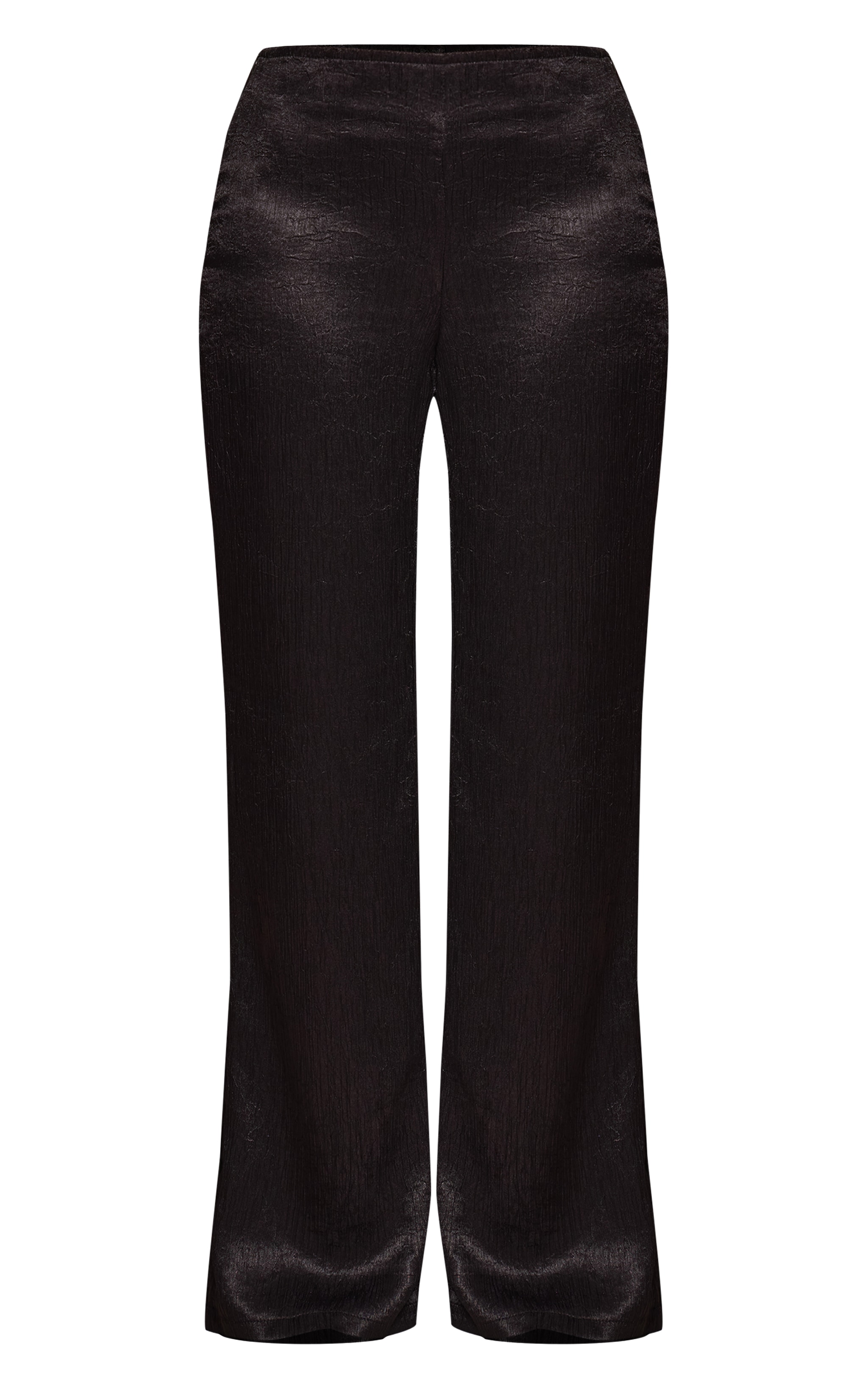 Petite Black Textured Wide Leg Pants  image 5