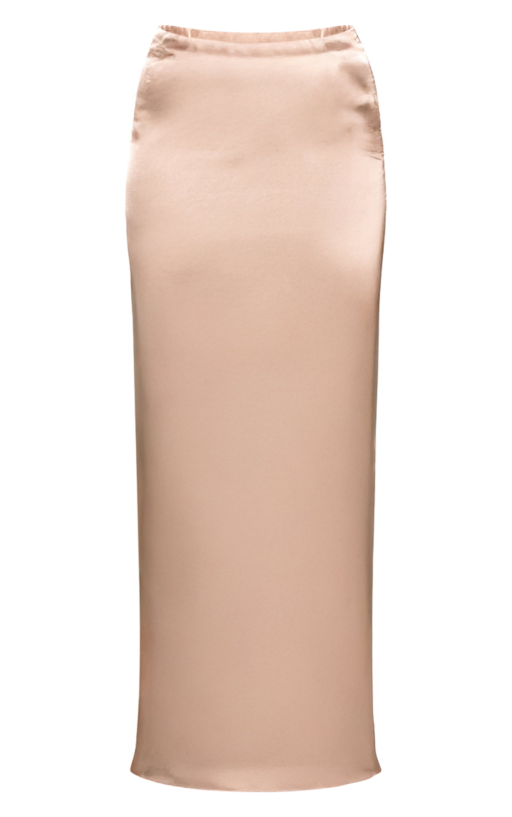 Taupe Satin Fluted Maxi Skirt image 5