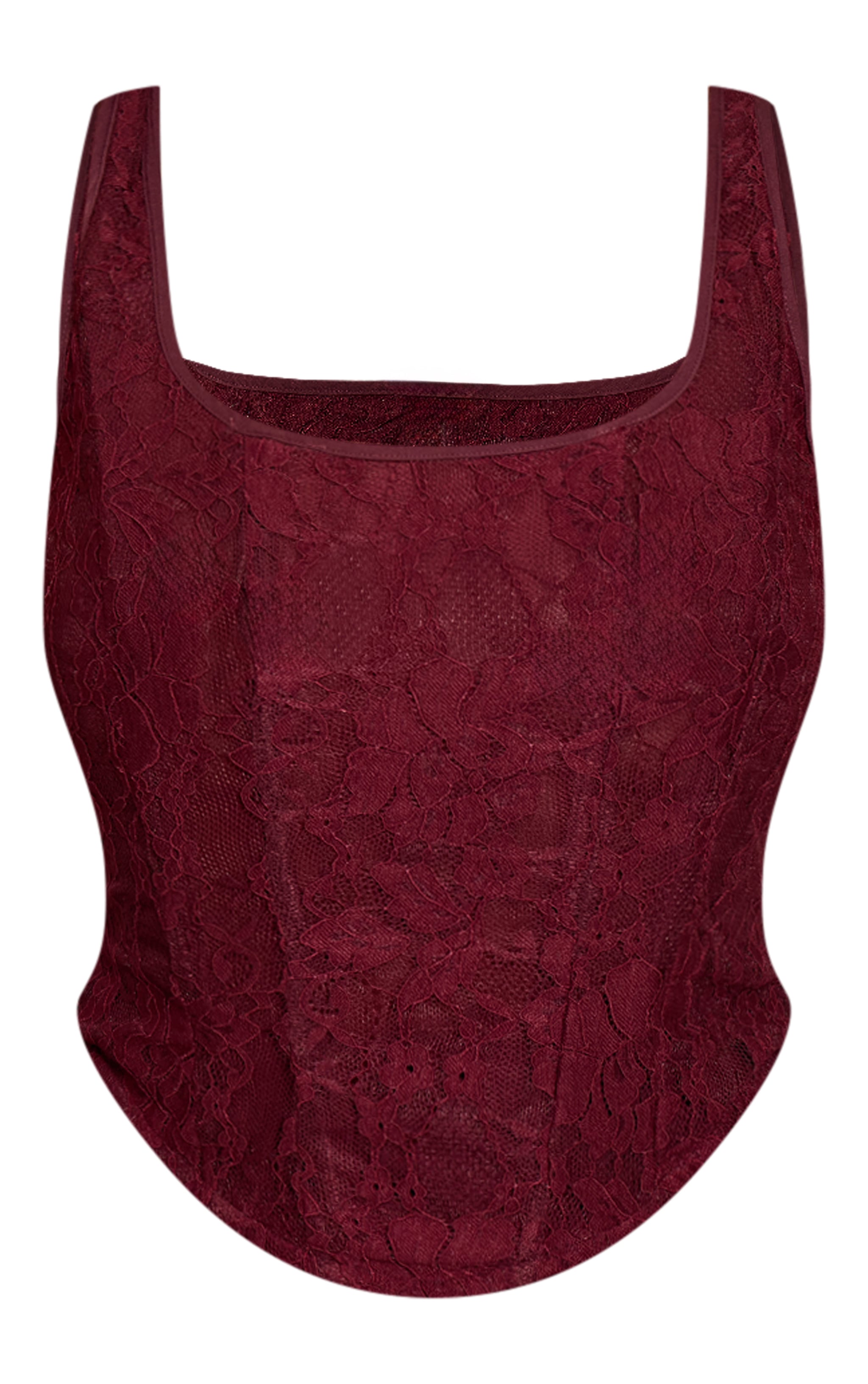 Shape Plum Lace Square Neck Longline Corset Top image 5