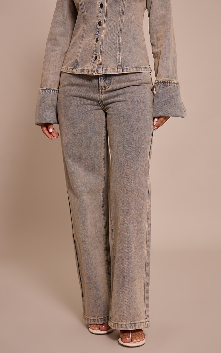 Petite Blue Vintage Wash Straight Leg Jeans image 2