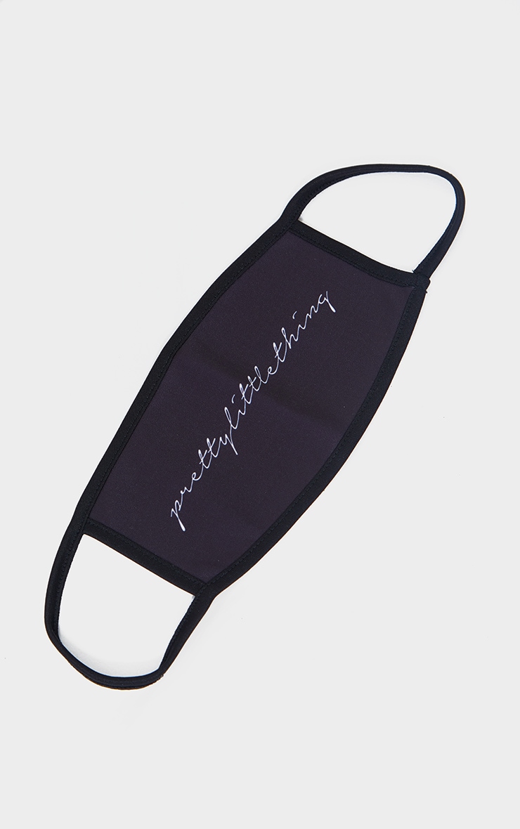 PRETTYLITTLETHING Black Calligraphy Fashion Mask