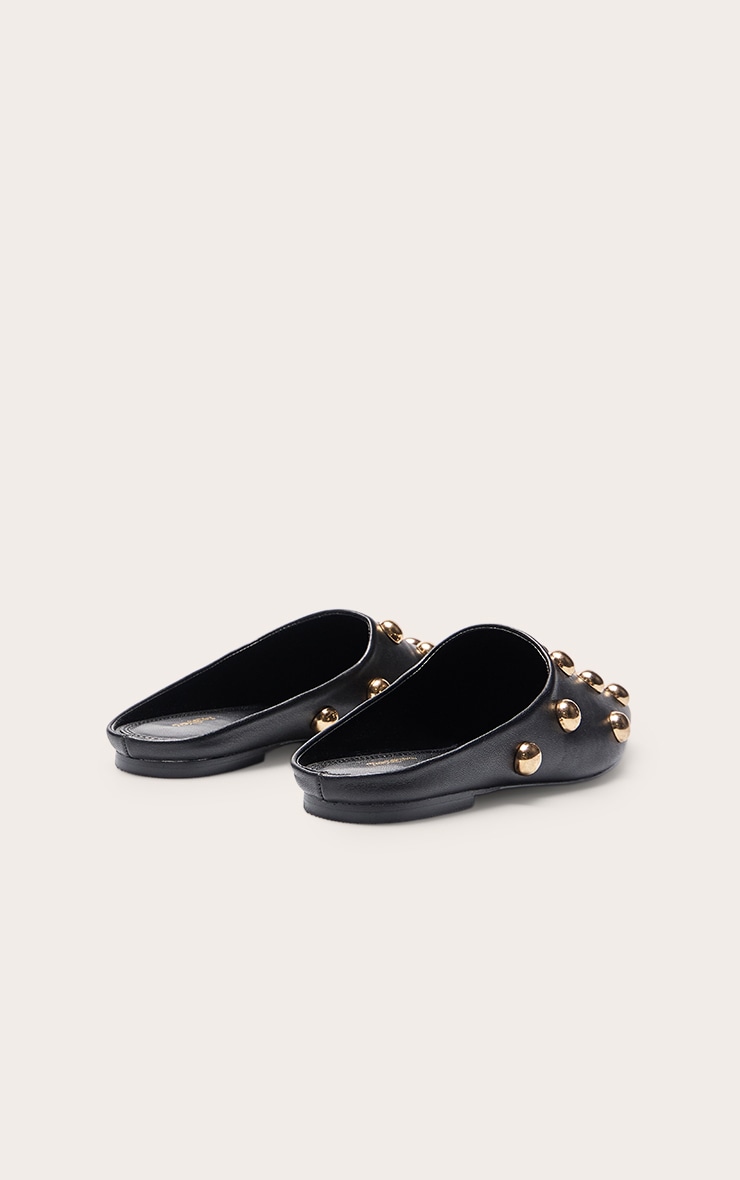 Black Dome Stud Slip On Mules image 4