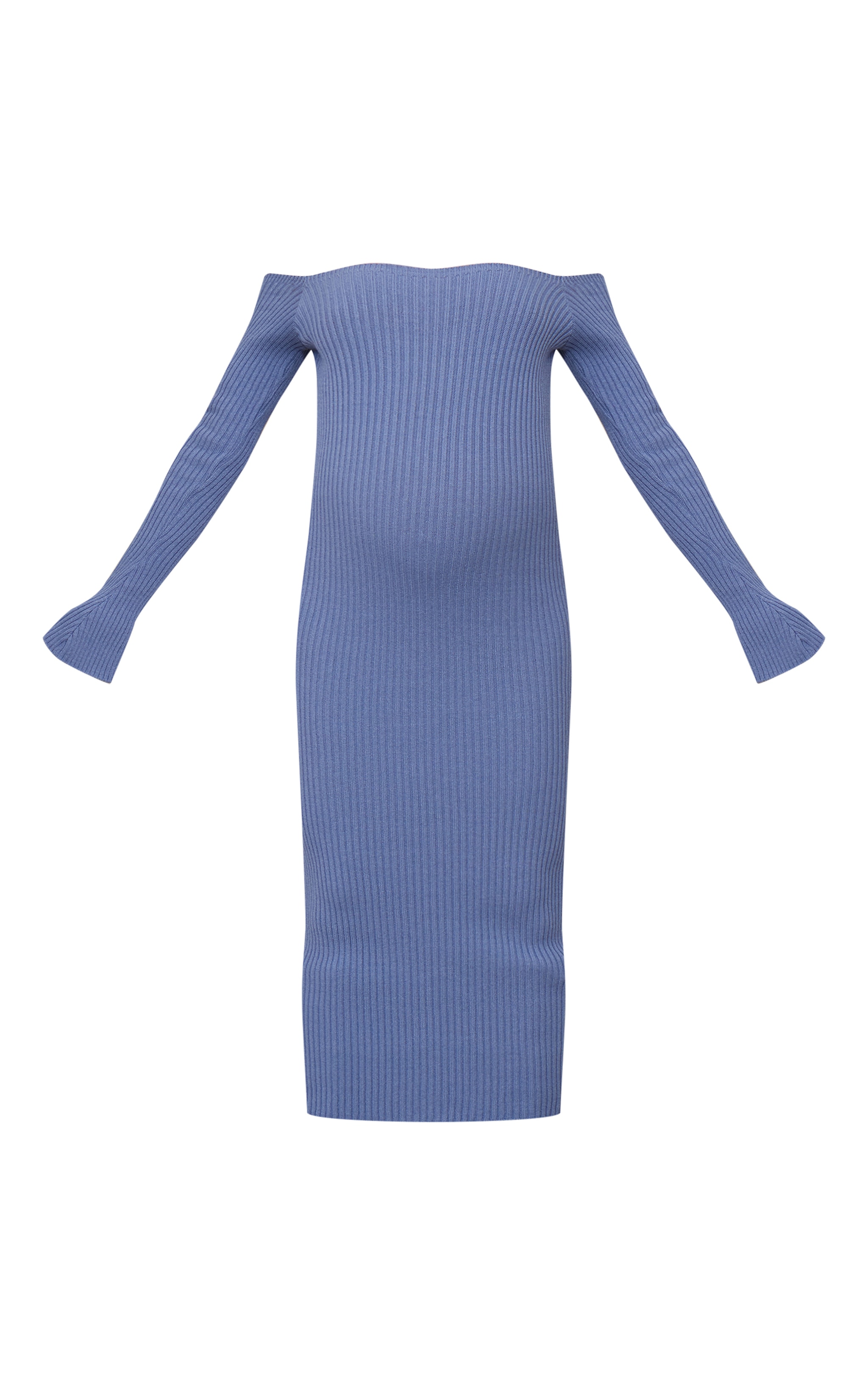 Maternité Robe mi-longue de grossesse bleue à manches longues image 5