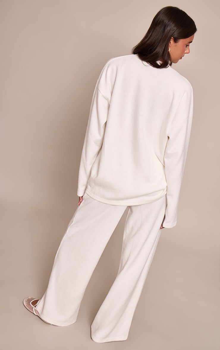 Cream Super Soft Wide leg Pant image 3