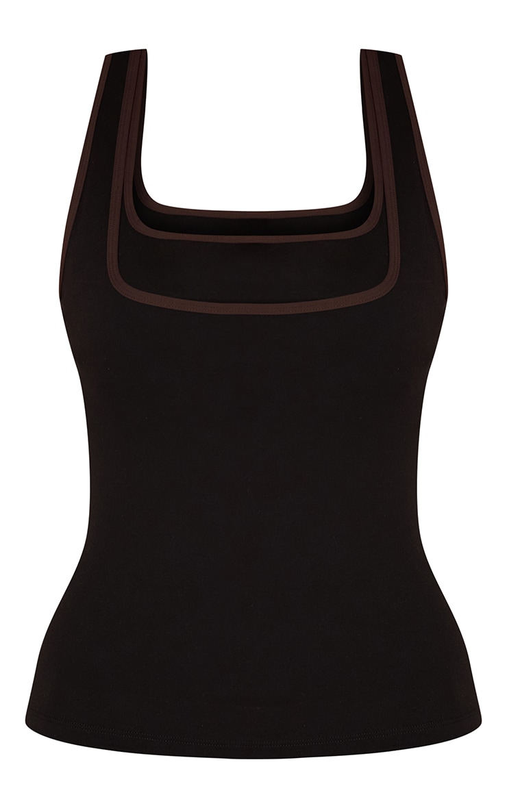 Black PLT Tab Layered Racer Back Gym Vest image 5