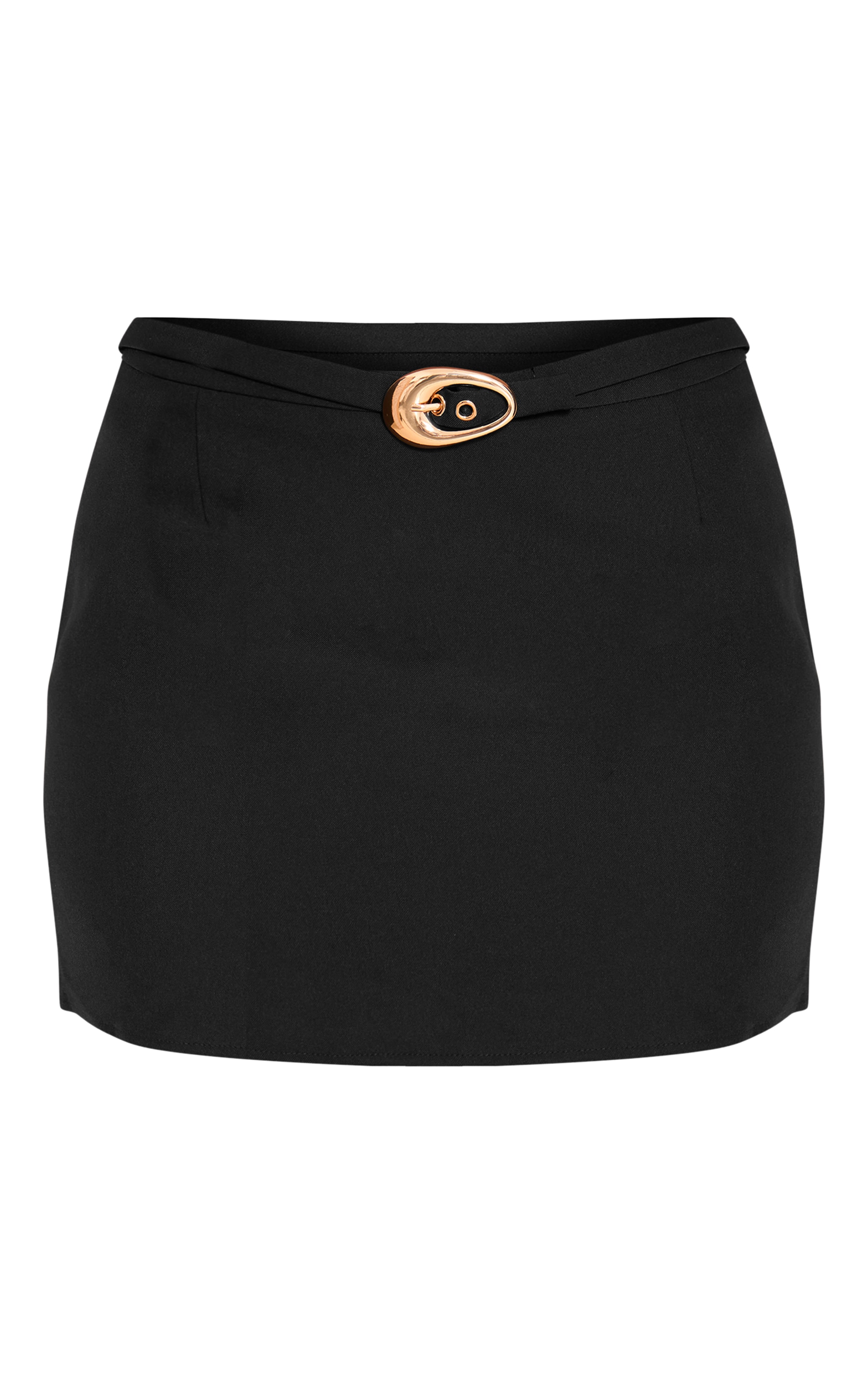 Black Woven Belted Mini Skirt image 6