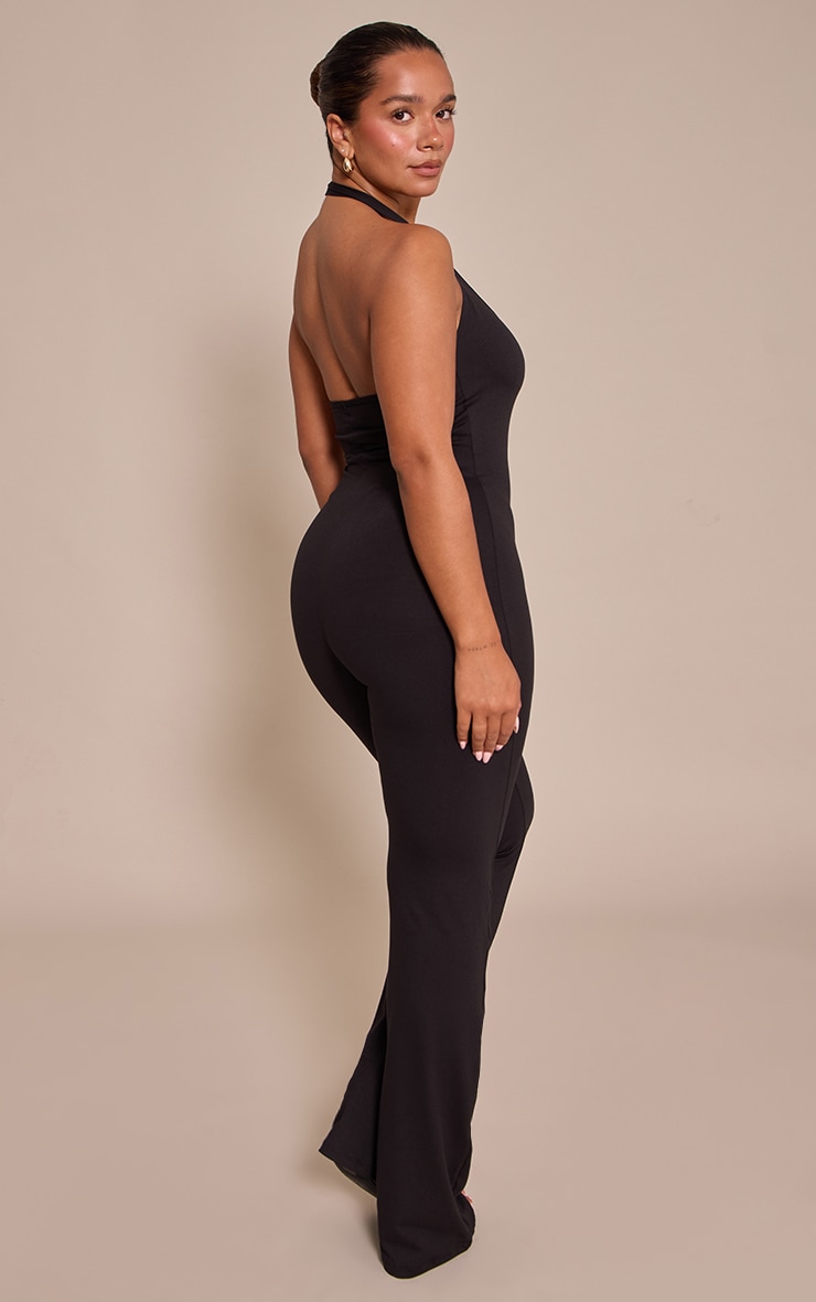 Shape Black Sculpt Halter Neck Flare Jumpsuit image 2