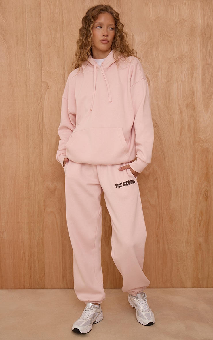 Hoodie oversize rose imprimé "PLT Studio" image 3