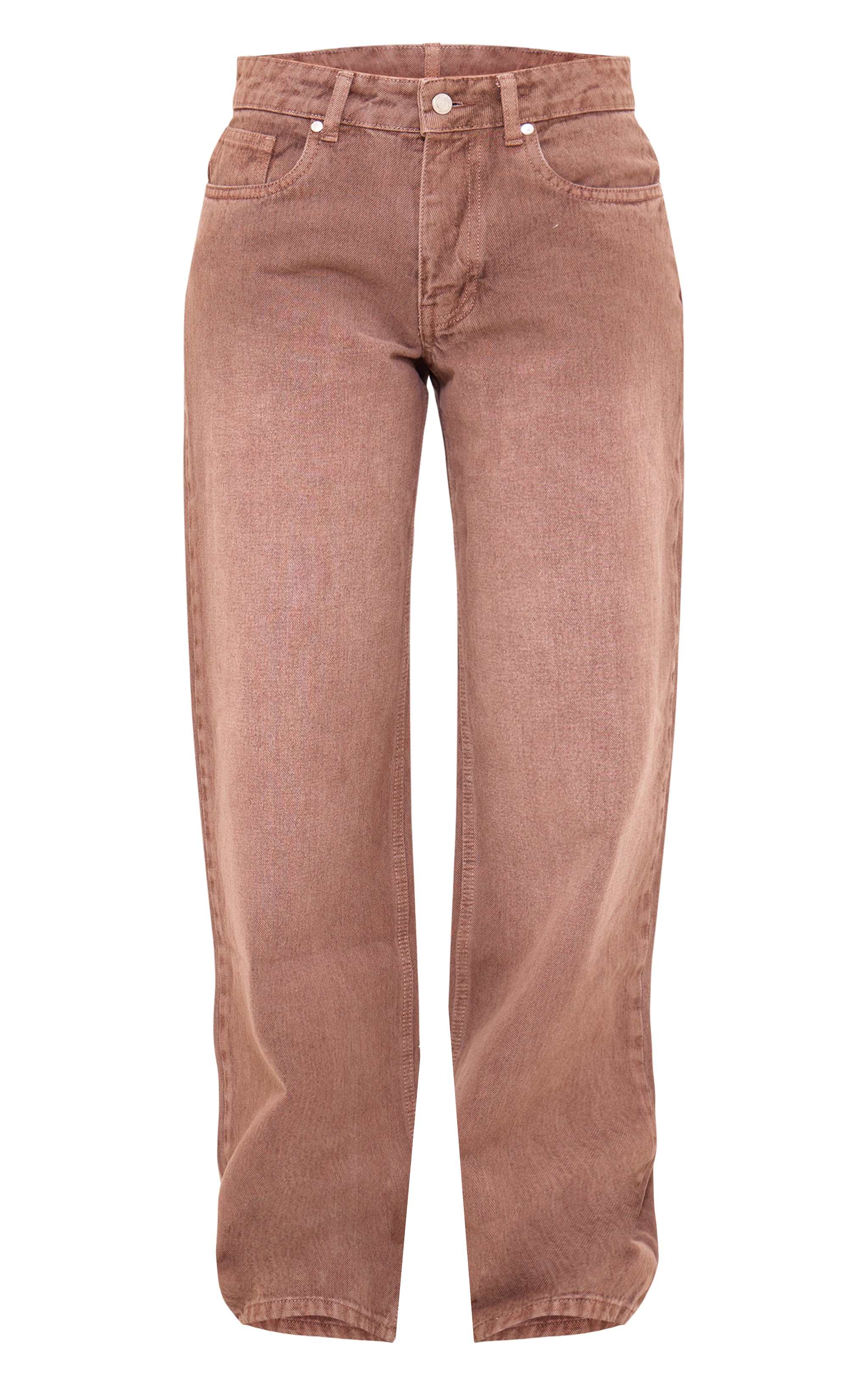 Tall Washed Brown Mid Rise Wide Leg Jeans | Tall
