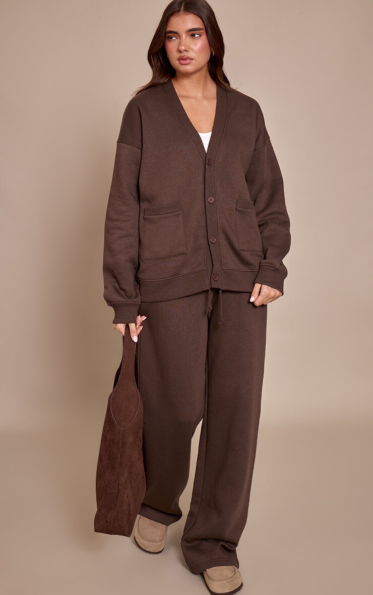 Chocolate Wide Leg Drawstring Joggers image 2