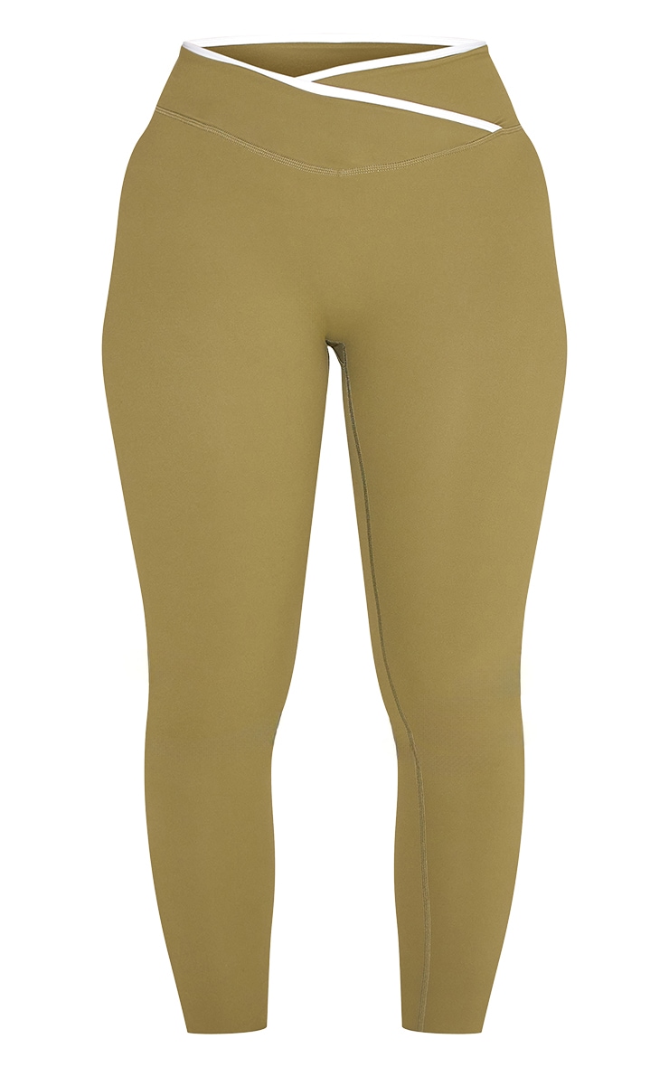 SHAPE OLIVE ACTIVE CONTRAST BINDING WRAP WAISTBAND LEGGINGS image 5