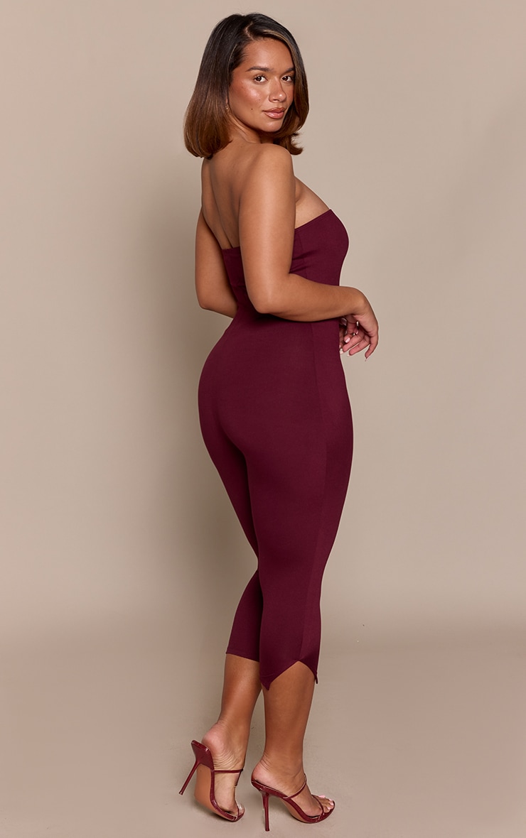 Shape Burgundy Sculpt Bandeau Capri Jumpsuit image 2