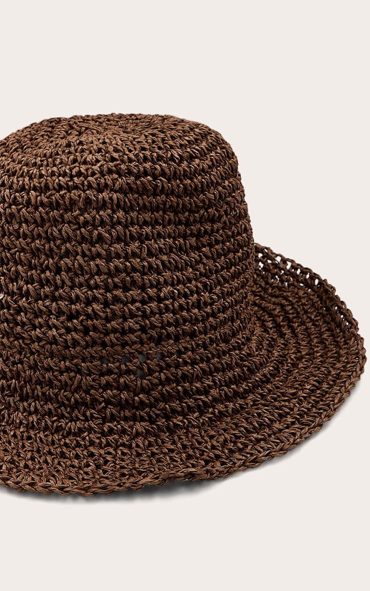 Chocolate Raffia Bucket Hat image 3