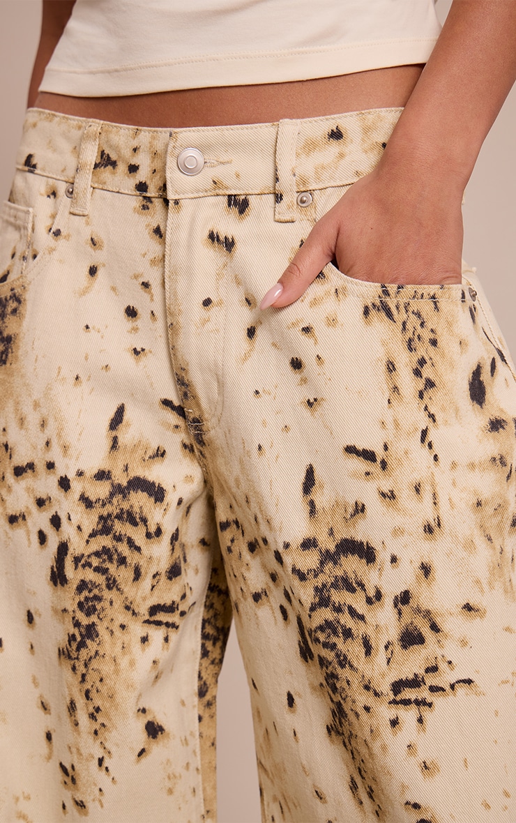 Snow Leopard Slouchy Wide Leg Jeans image 4
