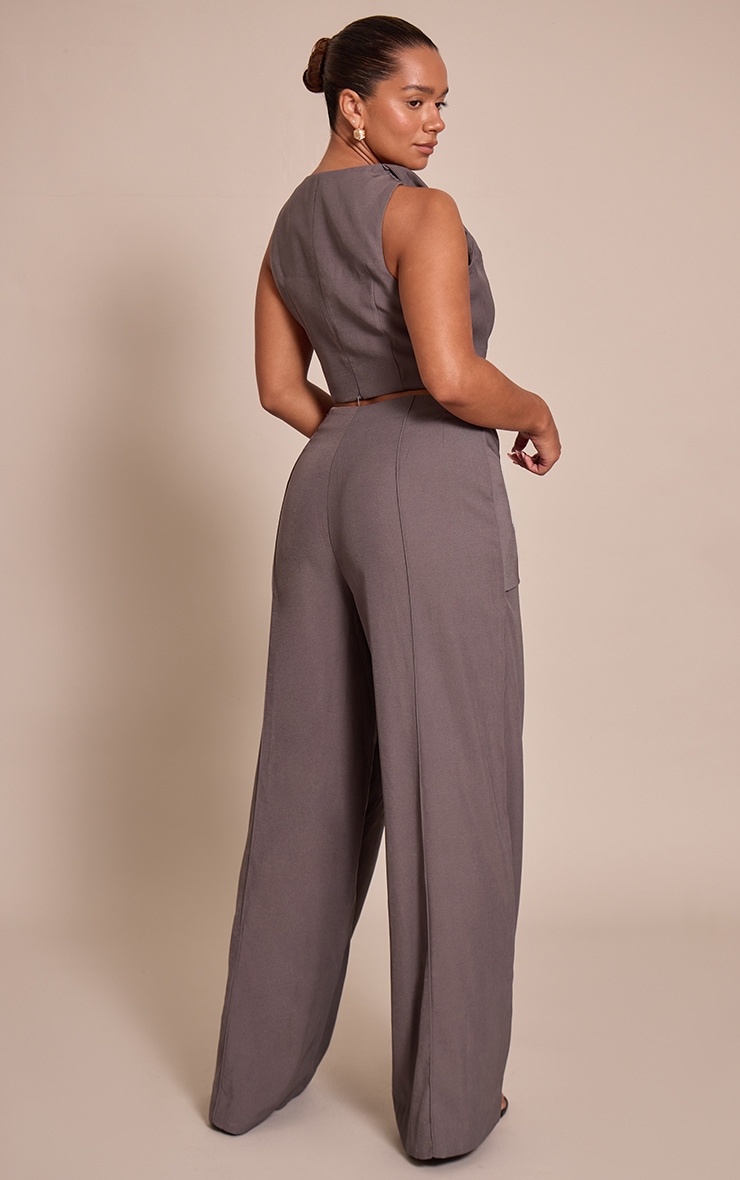 Shape Charcoal Twist Detail Wide Leg Pants image 3
