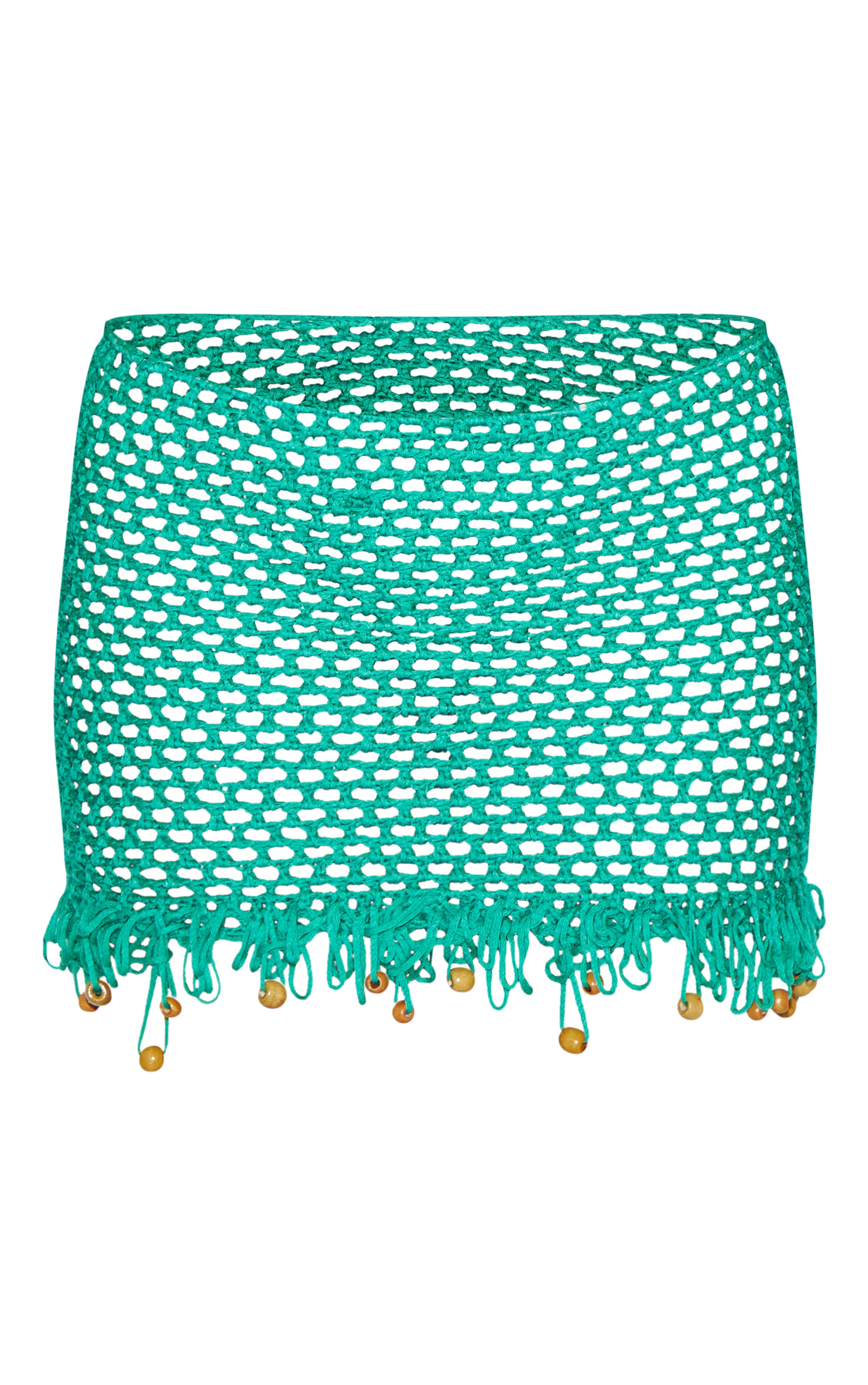 Green Crochet Beaded Beach Skirt