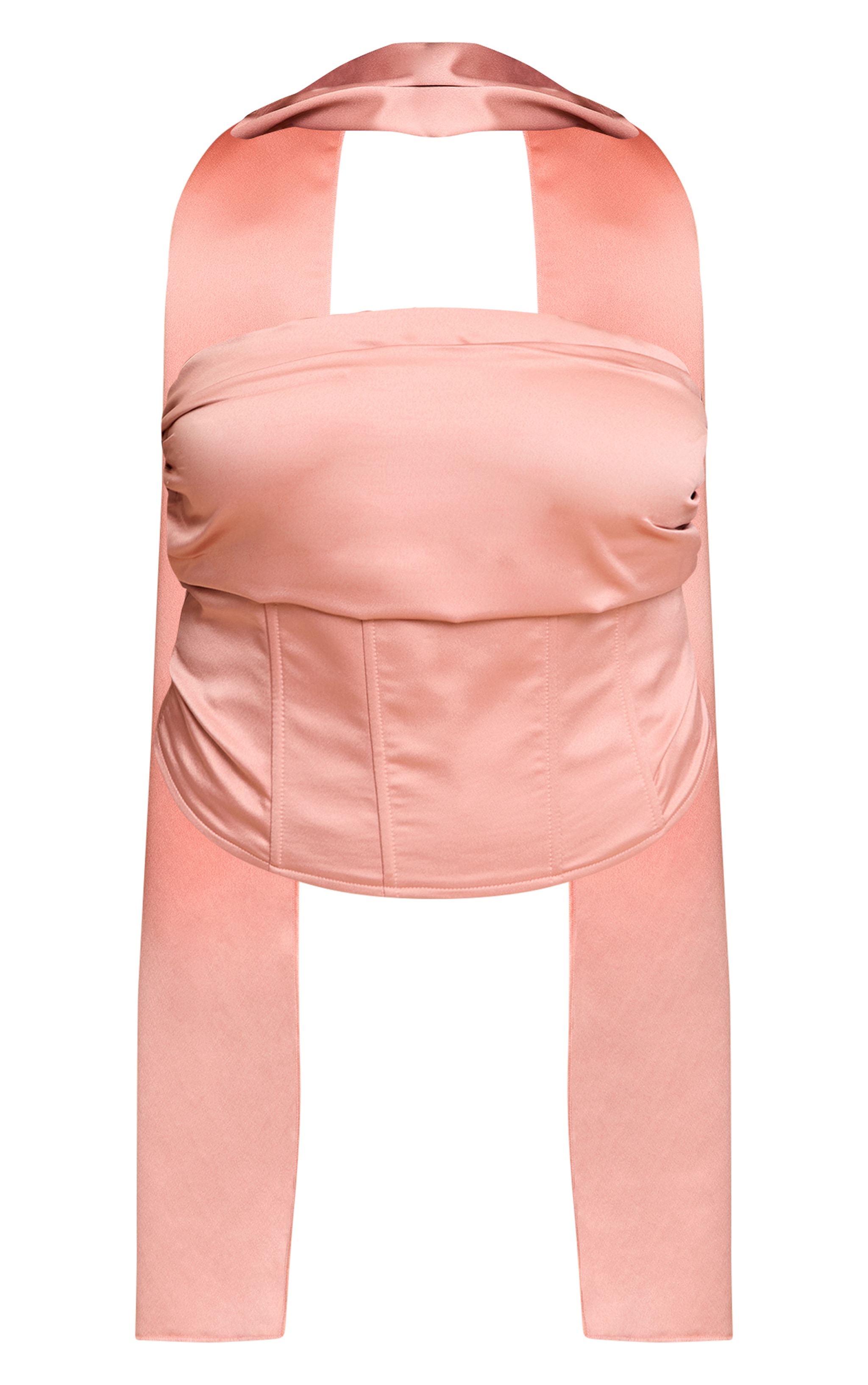 Plus Dusty Pink Ruched Corset image 5