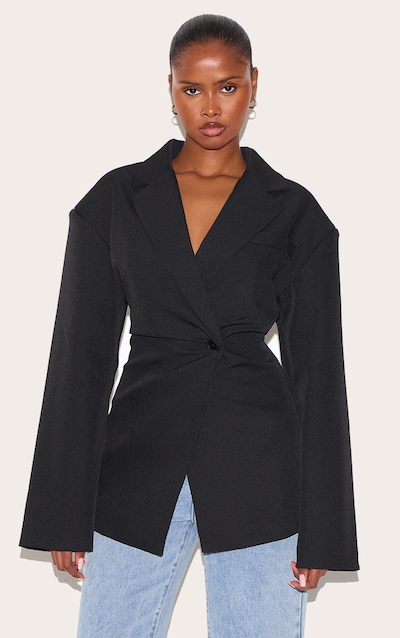 Blazer de tailleur noir à taille cintrée