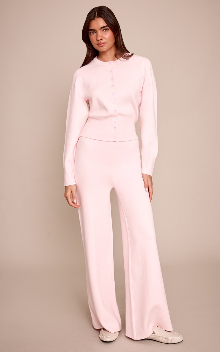 Pink Compact Knit Trouser image 1