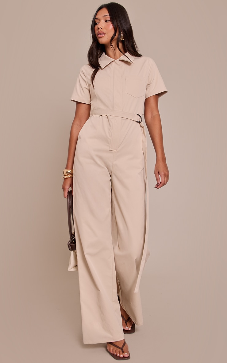 Stone Utility Belt Trim Detail Straight Leg Jumpsuit image 3