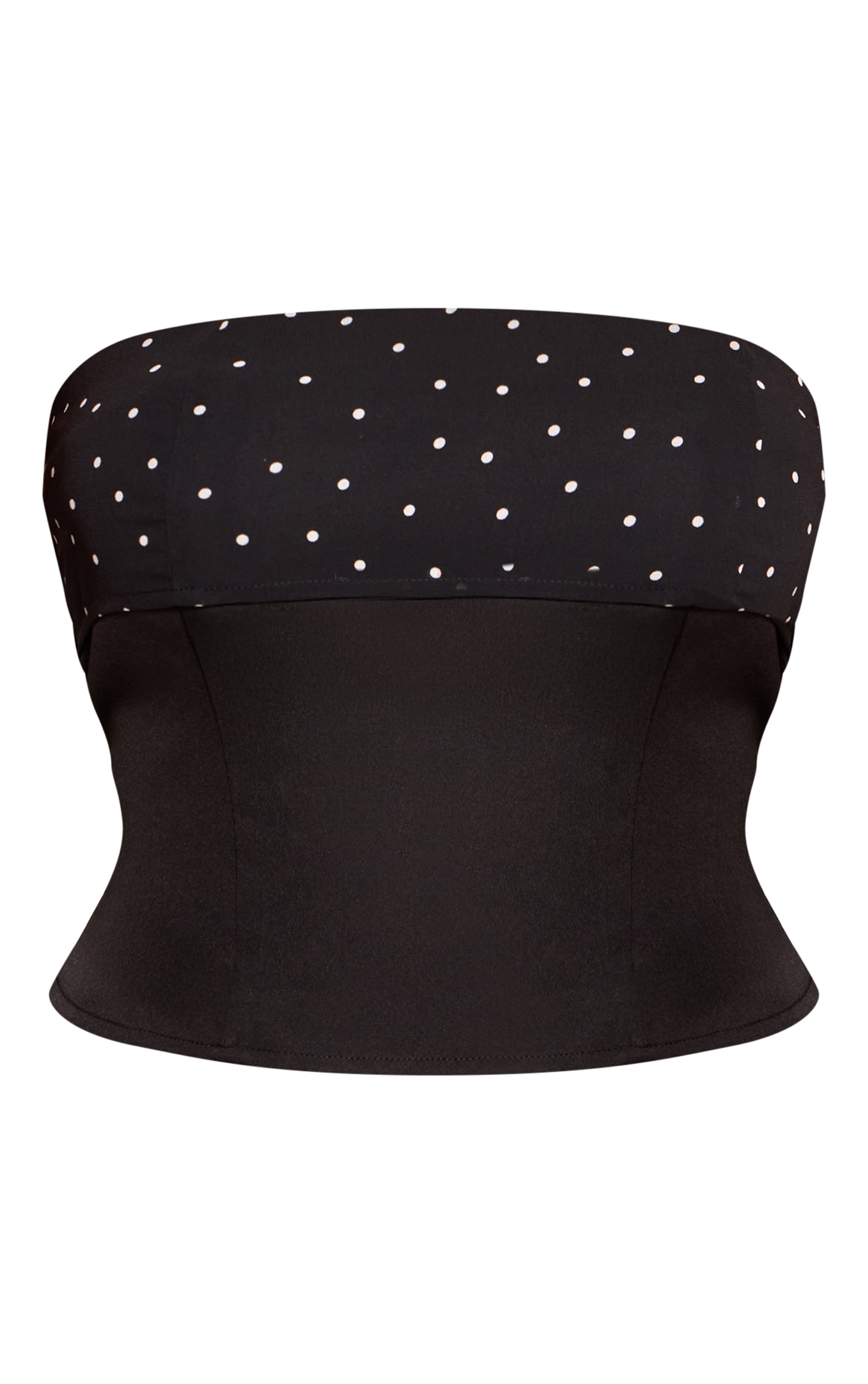 Shape Black Polka Dot Detail Bandeau Top image 5
