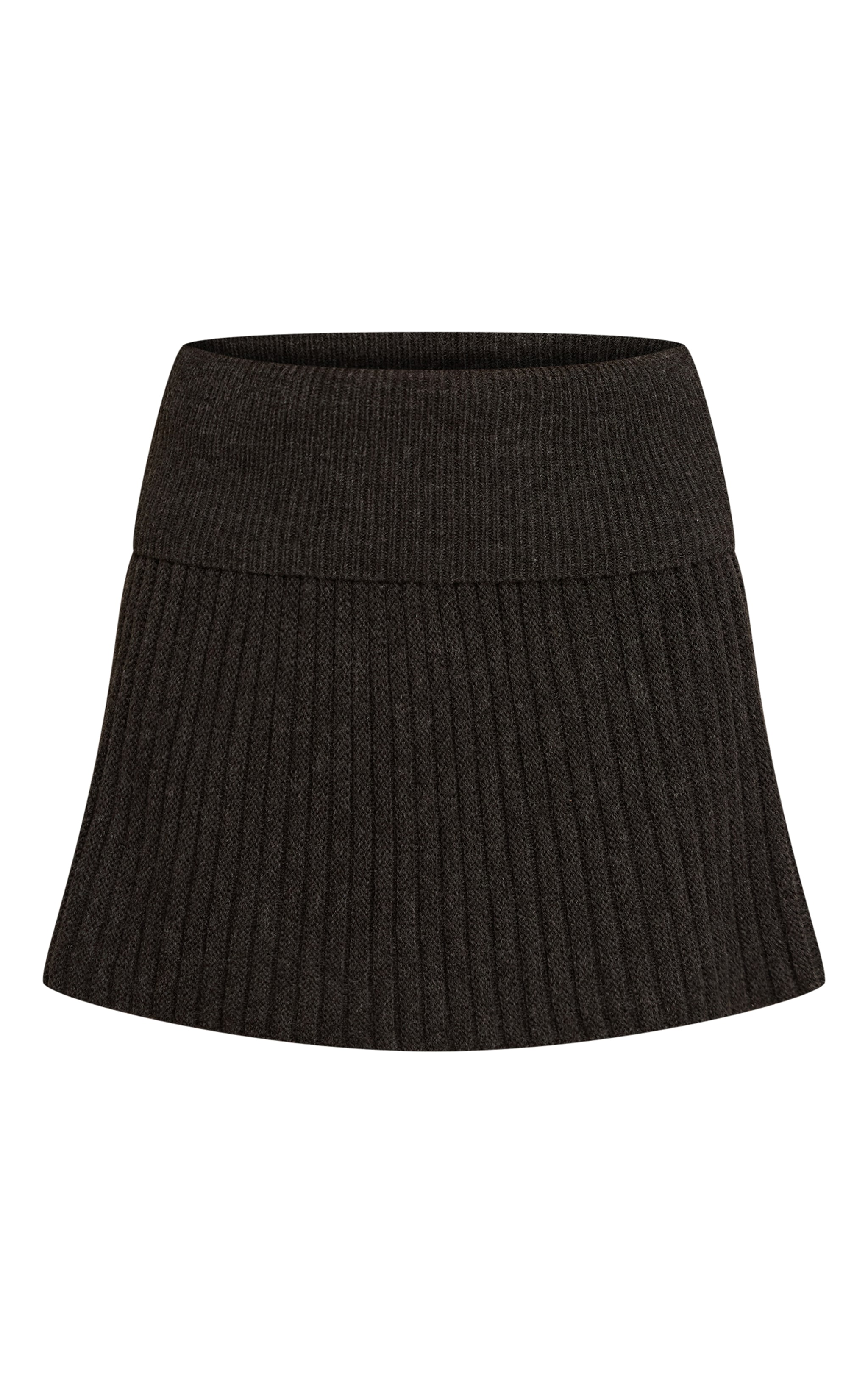 Grey Pleated Knitted Mini Skirt  image 6