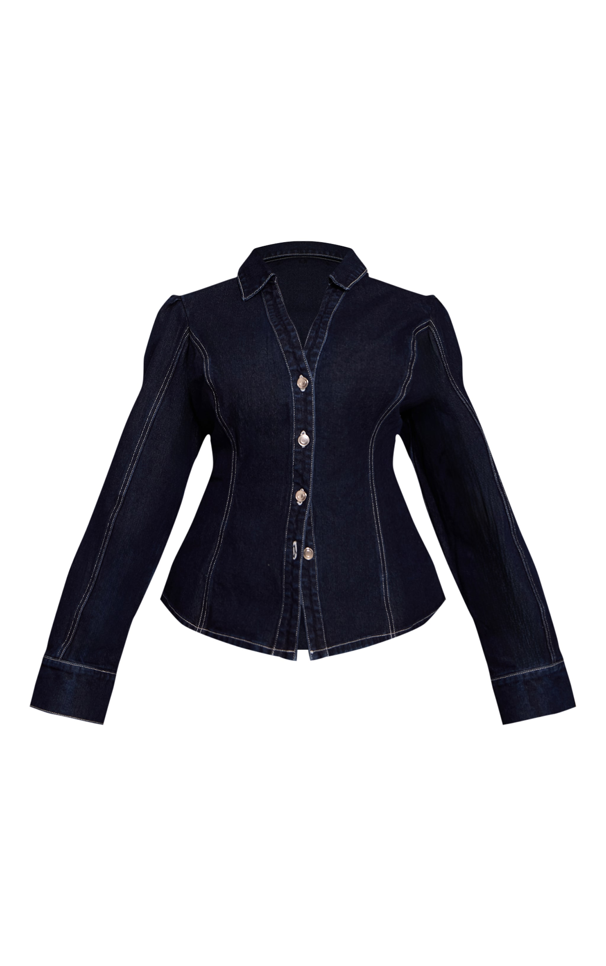Plus Indigo Cinched Waist Denim Shirt image 5