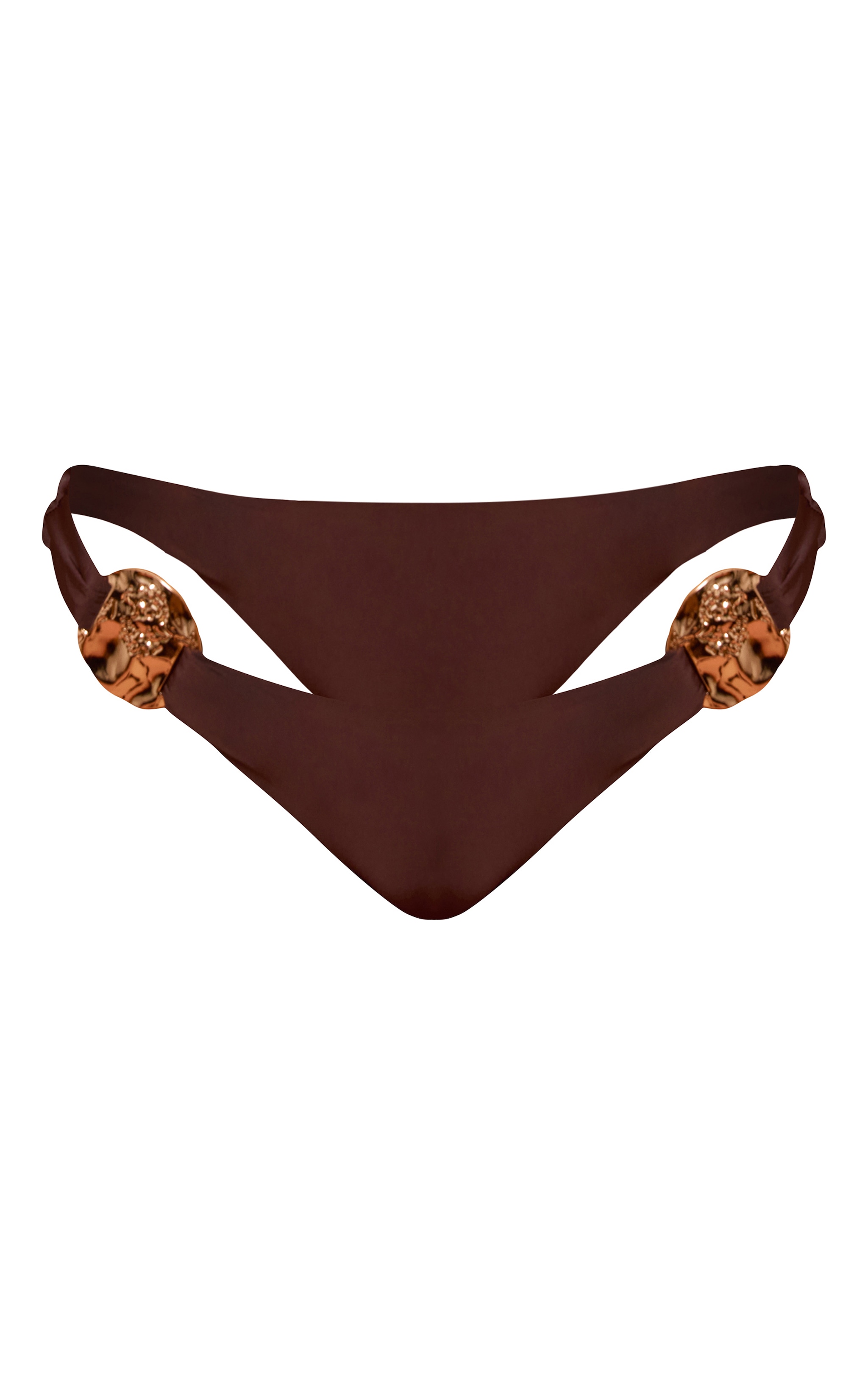 Chocolate Gold Trim Tanga Bikini Bottoms image 5
