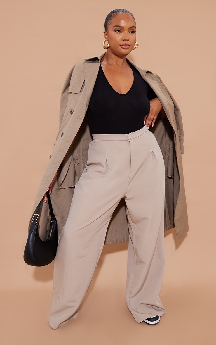 Plus Black Jersey Short Sleeve Bodysuit image 1