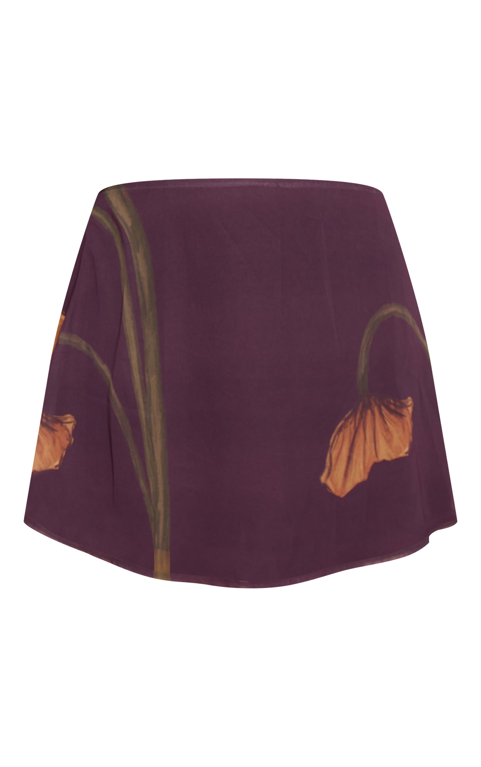 Plus Chocolate Chiffon High Waisted A-line Mini Skirt image 6