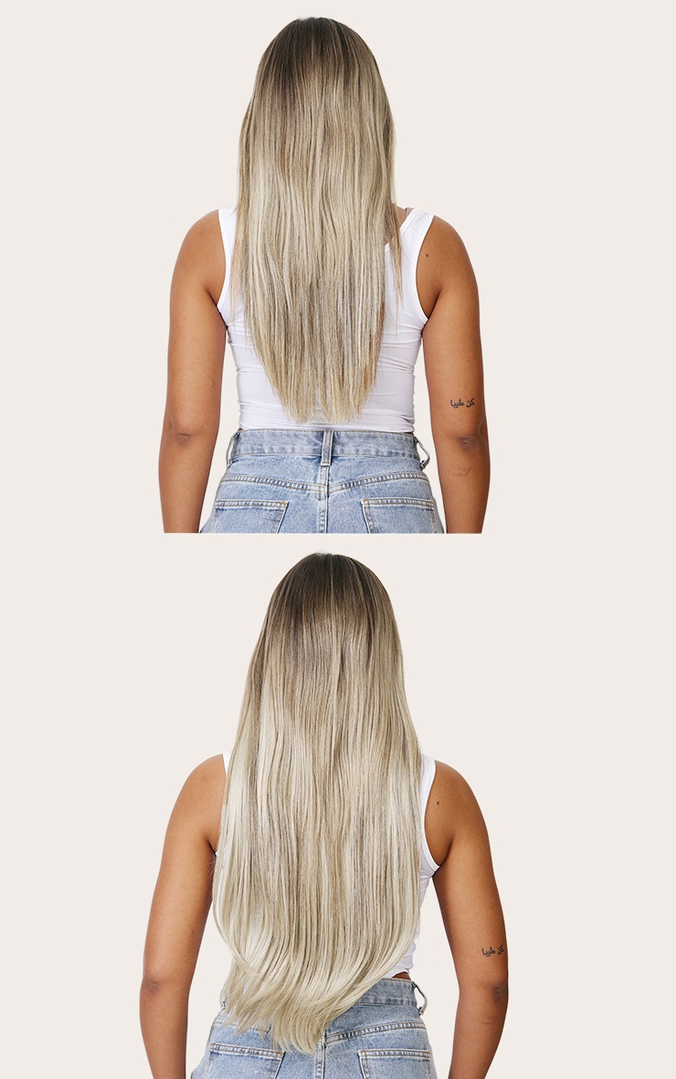Lullabellz Thick 24` 1 Piece Straight Clip In Hair Extensions California Blonde image 4