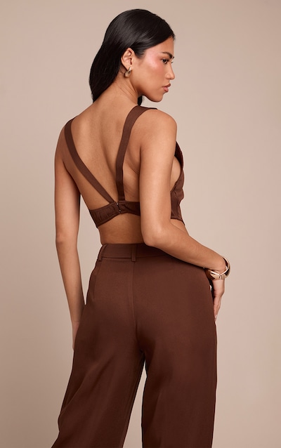 Chocolate Woven Open Back Top
