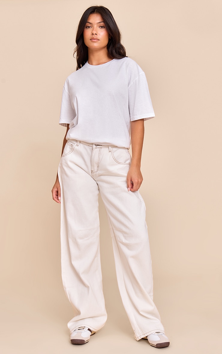 White Health Club Graphic Oversized T-shirt image 3