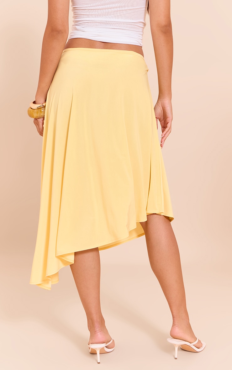 Lemon Asymmetric Hem Slinky Midi Skirt image 3