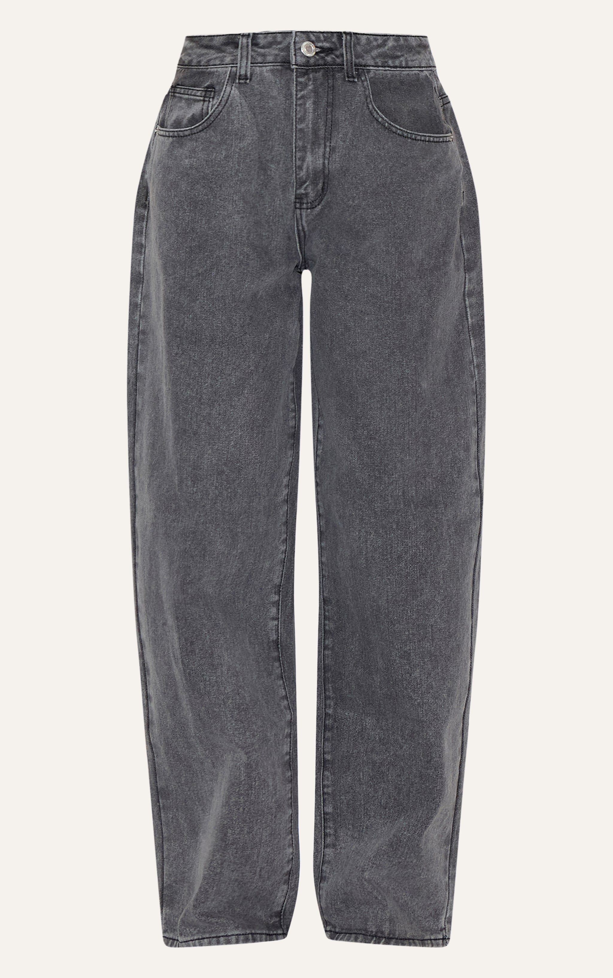 Washed Grey Dipped Back Waistband Boyfriend Jeans | Denim