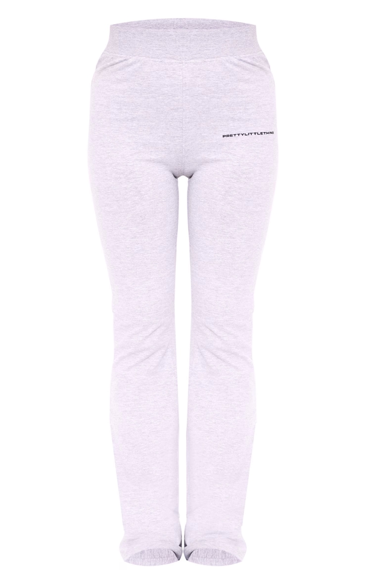 PRETTYLITTLETHING Ash Grey Print Flared Pant image 5