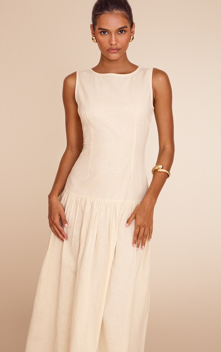 Butter Yellow Drop Waist Maxi Dress image 4