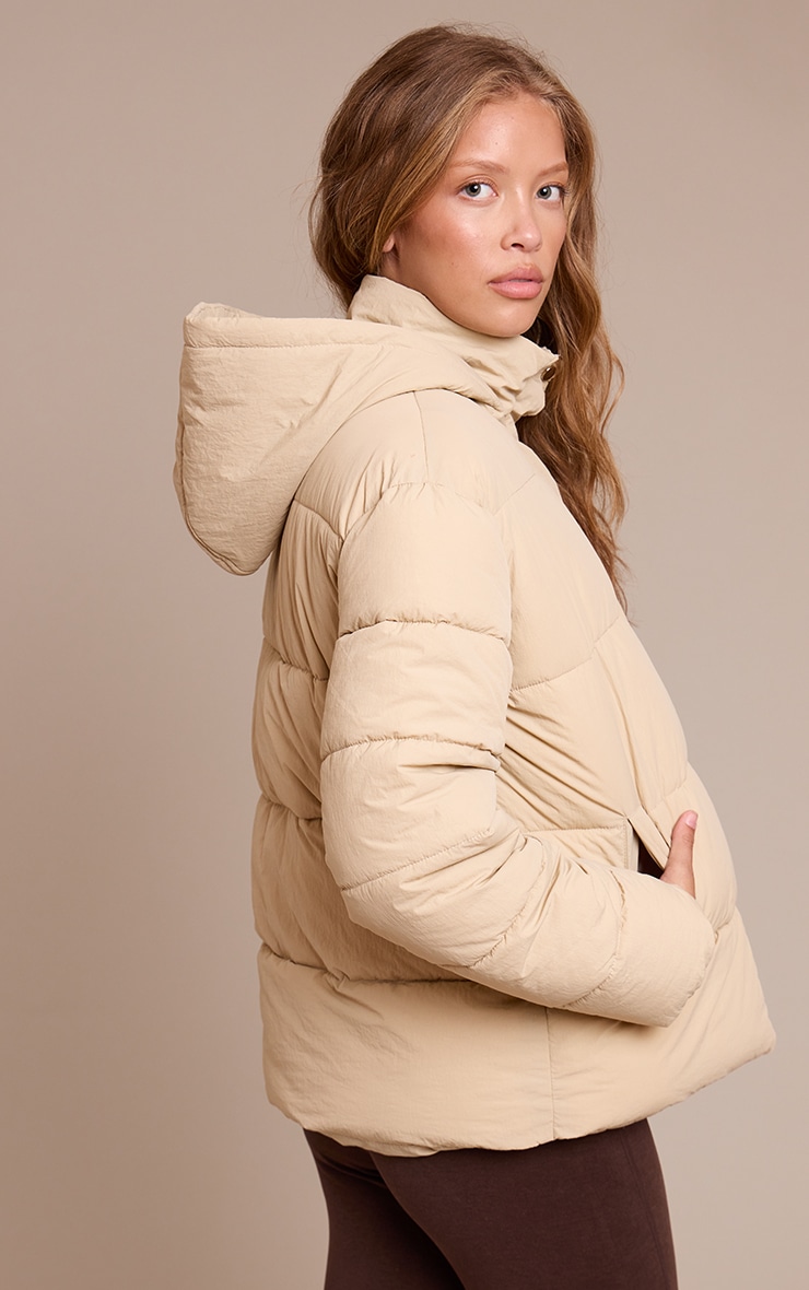 Stone Hooded Puffer Jacket image 2