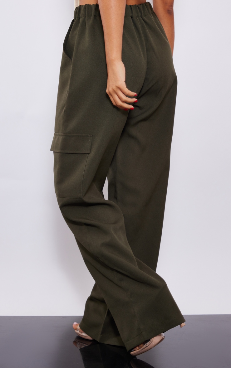 Petite Khaki Wide Leg High Waisted Cargo Trouser PrettyLittleThing AUS