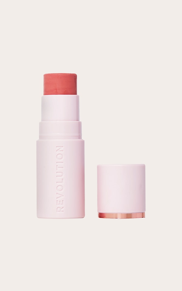 Revolution Blush marbré en stick Skin Silk Peachy Pink