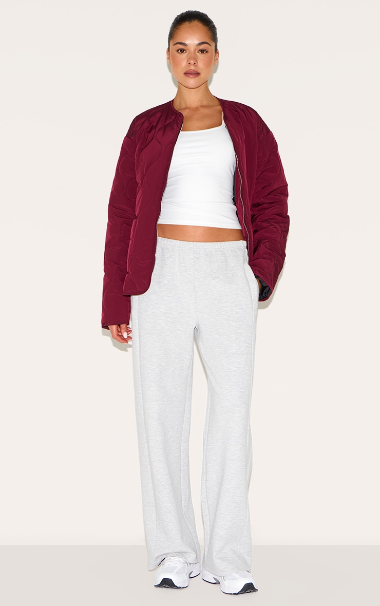 Plum Zip Up Quilted Jacket image 3