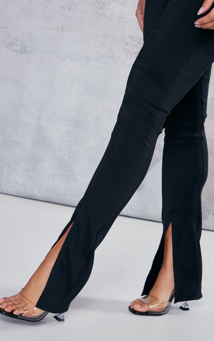 Black Stretch Woven V Neck Halter Jumpsuit PrettyLittleThing