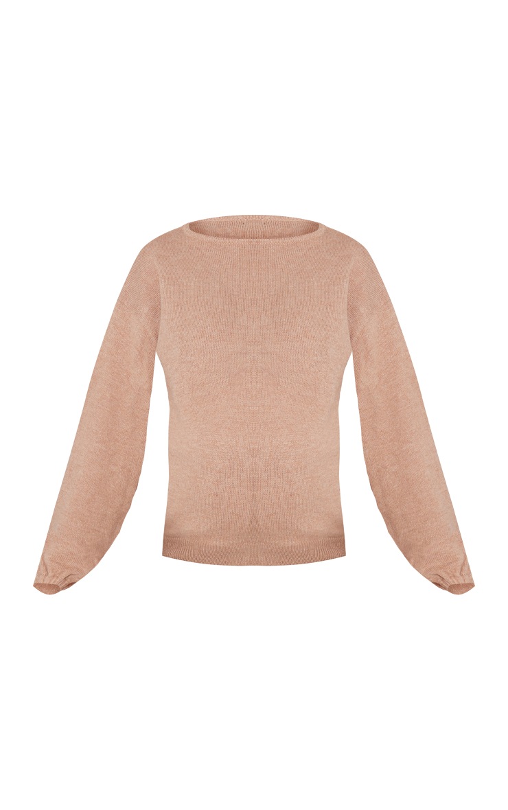 Maternity Camel Oversized Knitted Sweater image 5