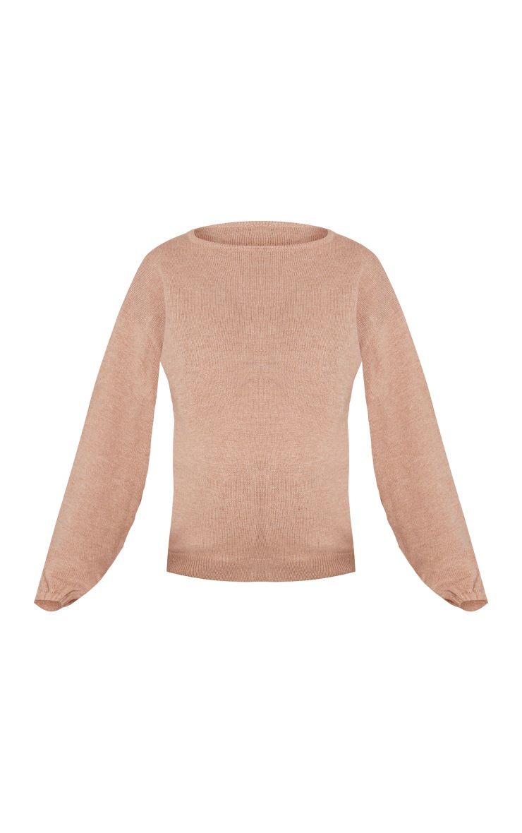 Maternity Camel Oversized Knitted Sweater image 5