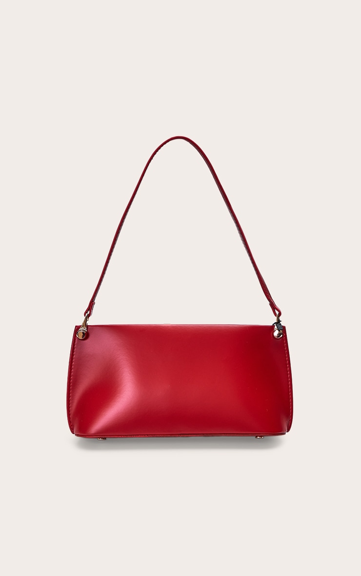 Red Matte Shoulder Teardrop Strap Bag image 5