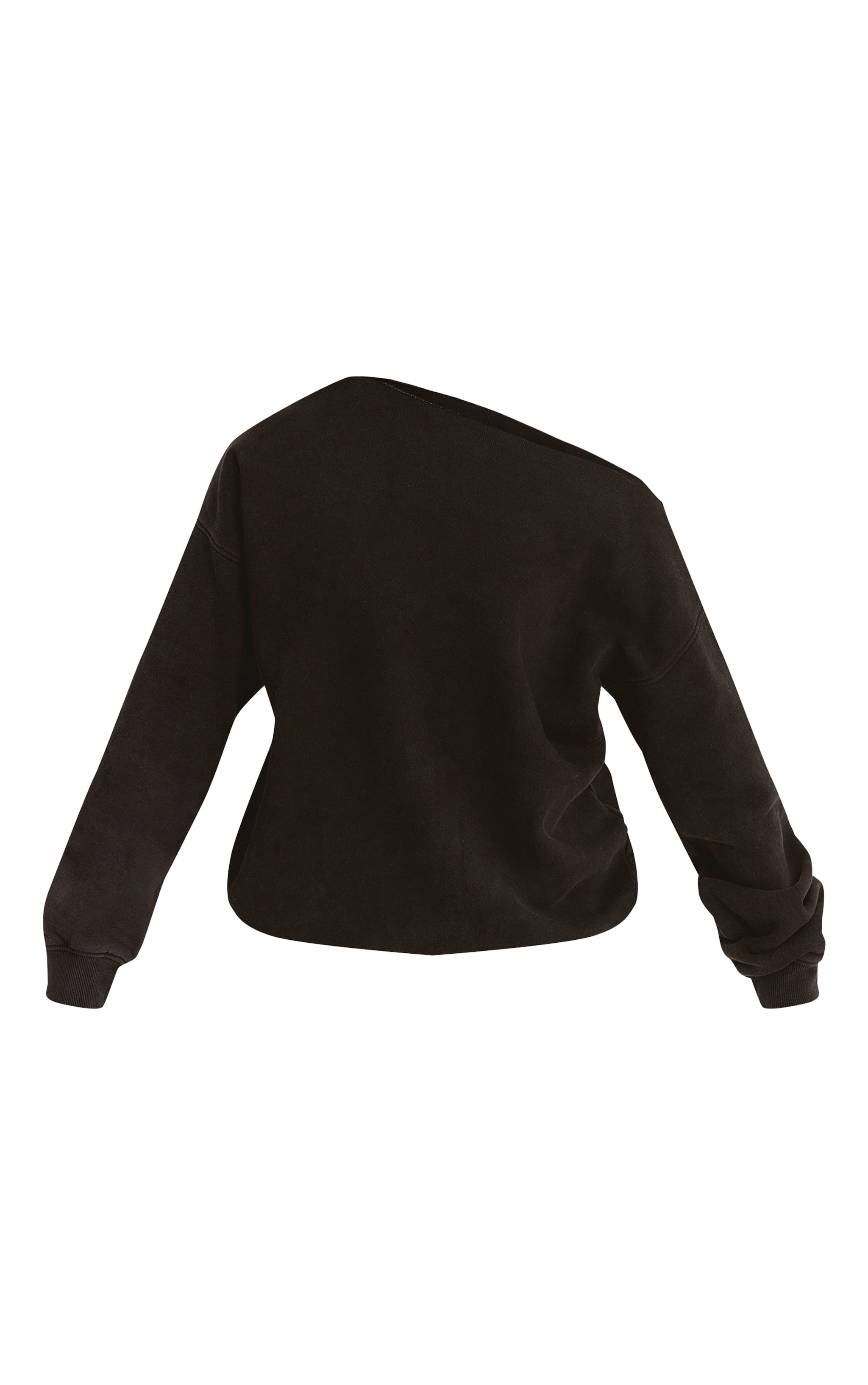 Charcoal Acid Wash Oversized Off Shoulder Sweatshirt image 5