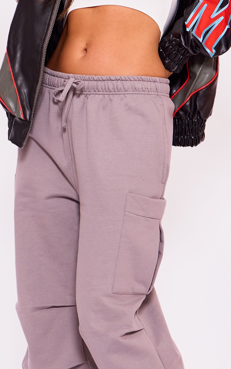 Charcoal Pocket Detail Pintuck Cargo Track Pants image 4