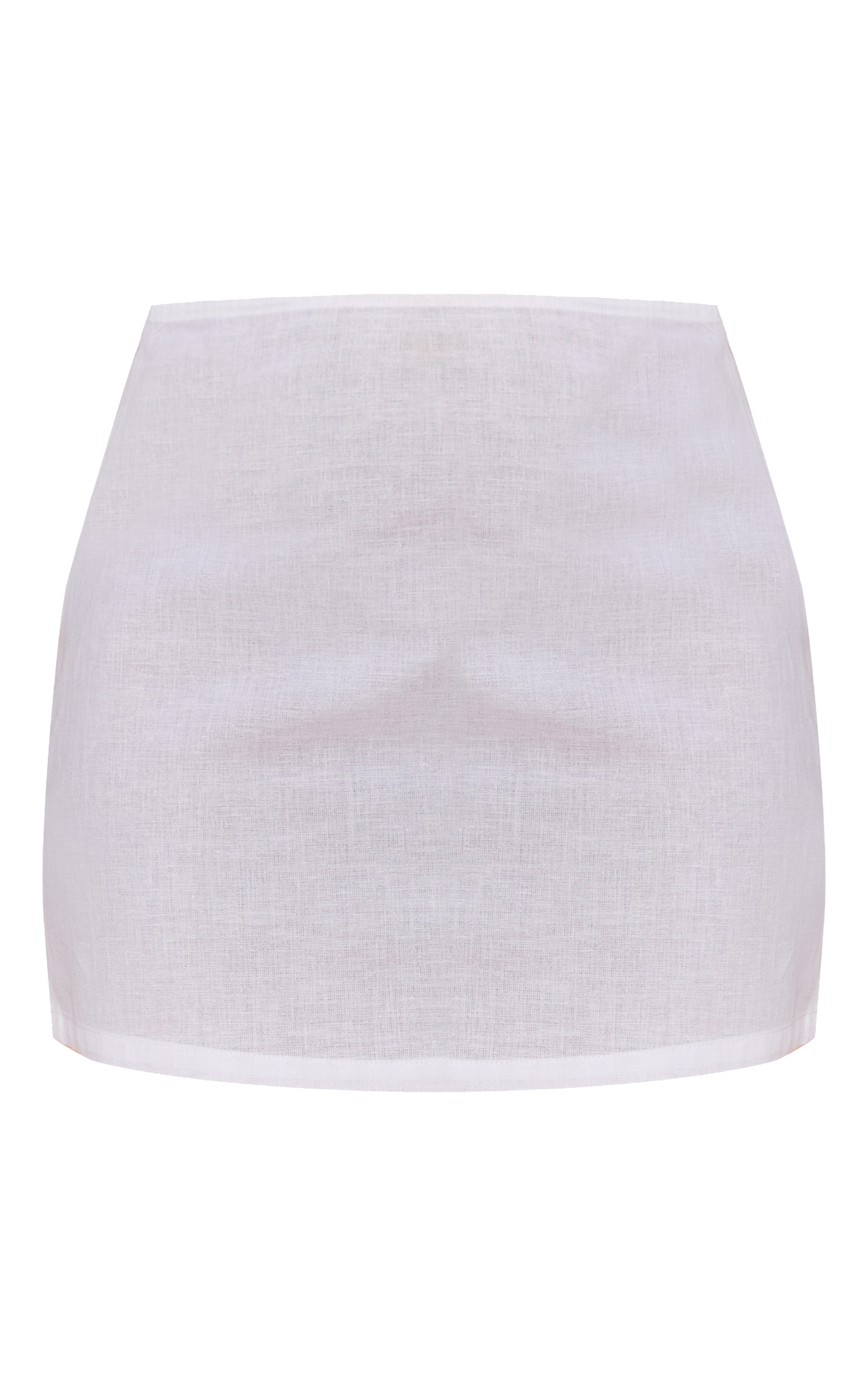 Ivory Linen Look Mid Rise Mini Skirt image 6